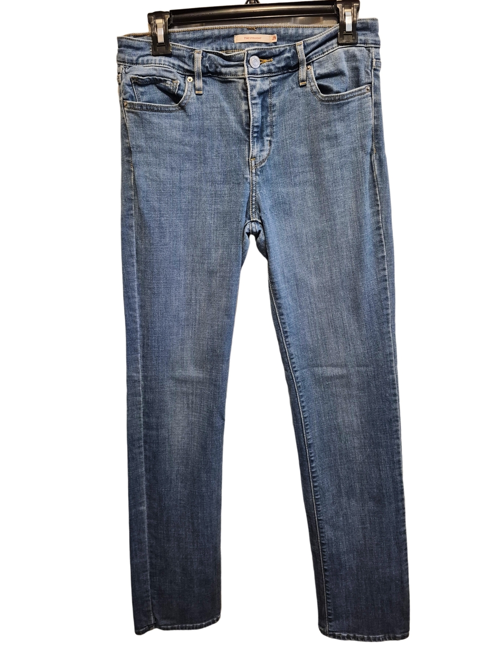 Levi's 714 Straight Jeans Women's Size 29 Light Wash Stretch Denim